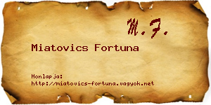 Miatovics Fortuna névjegykártya